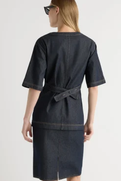 Hua Shang Group (H.K.) Ltd Emma Cinch-Waist Denim Shacket< Tops