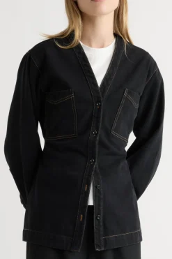 Hua Shang Group (H.K.) Ltd Emmett Structured-Sleeve Denim Jacket< Outerwear
