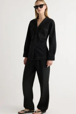 Hua Shang Group (H.K.) Ltd Emmett Structured-Sleeve Denim Jacket< Outerwear