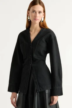 Hua Shang Group (H.K.) Ltd Emmett Structured-Sleeve Denim Jacket< Outerwear