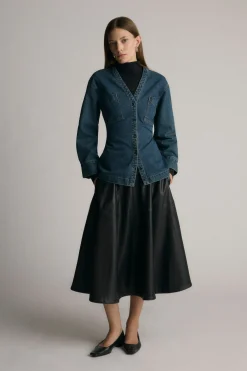 Hua Shang Group (H.K.) Ltd Emmett Structured-Sleeve Denim Jacket< Outerwear