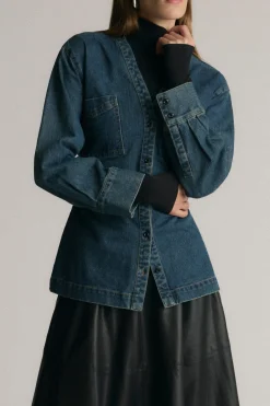 Hua Shang Group (H.K.) Ltd Emmett Structured-Sleeve Denim Jacket< Outerwear