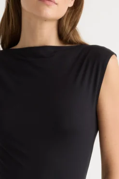 Lever Style LLC Esme Sleeveless Slit-Neck Tank< Tees|Tops