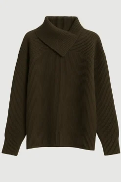 Brilliant Wise Corporation Limited Ezra Organic Cotton-Wool Foldover-Collar Sweater< Sweaters