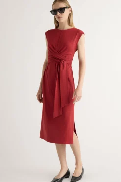 Lever Style LLC Fei Tie-Front Organic Cotton Dress< Dresses