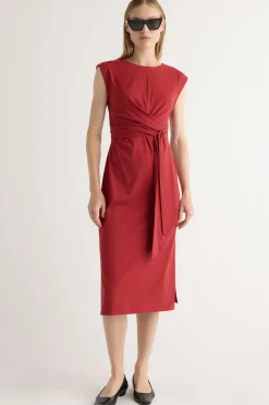 Lever Style LLC Fei Tie-Front Organic Cotton Dress< Dresses