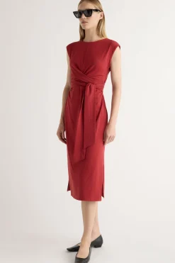 Lever Style LLC Fei Tie-Front Organic Cotton Dress< Dresses