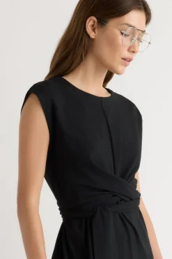 Lever Style LLC Fei Tie-Front Organic Cotton Dress< Dresses