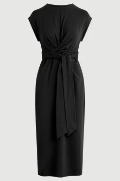 Lever Style LLC Fei Tie-Front Organic Cotton Dress (Petite)< Dresses