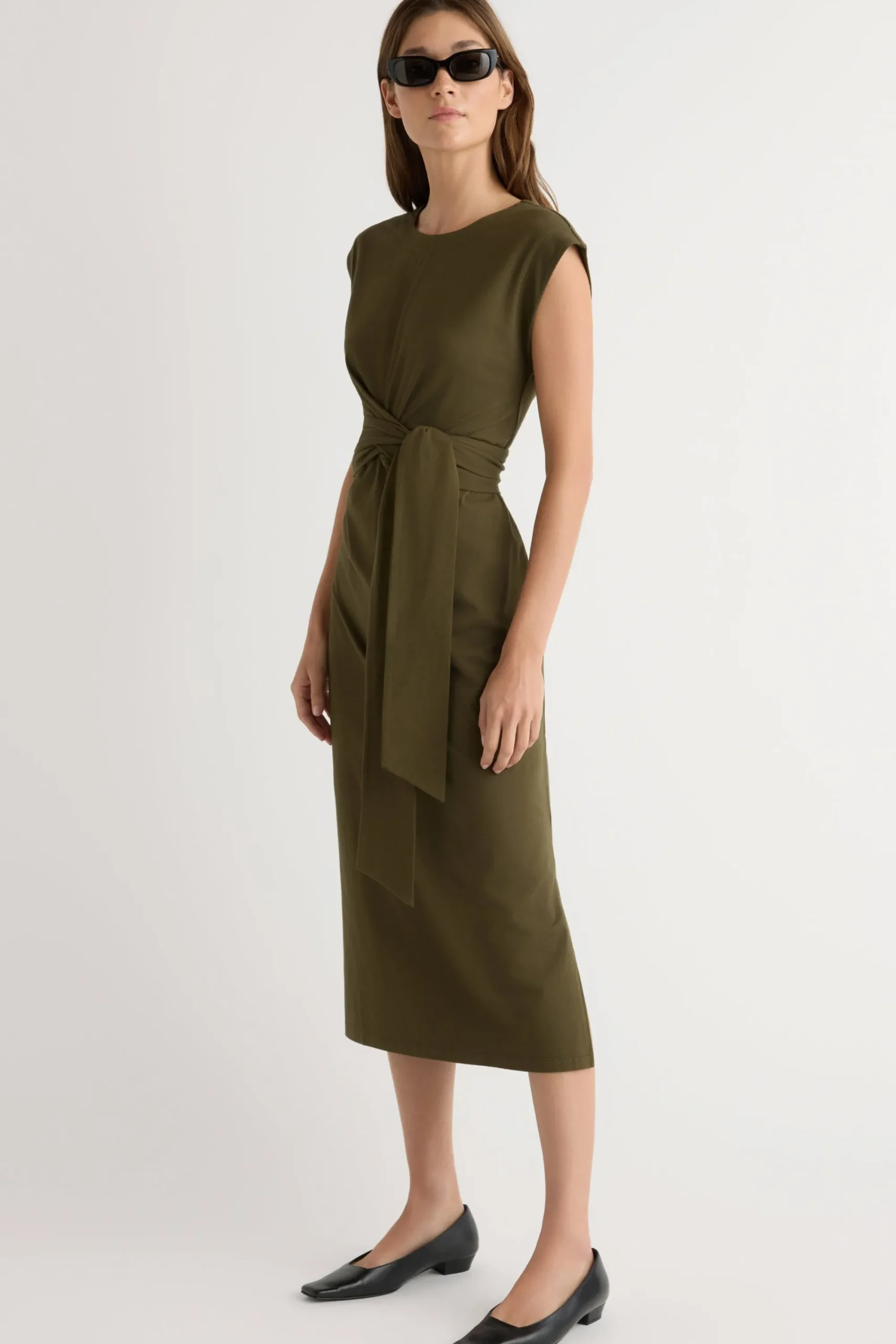 Lever Style LLC Fei Tie-Front Organic Cotton Dress< Dresses
