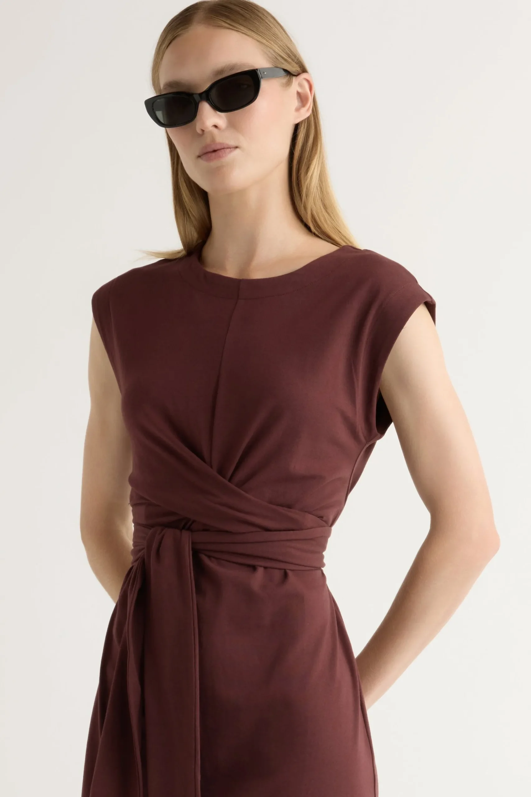 Lever Style LLC Fei Tie-Front Organic Cotton Dress< Dresses