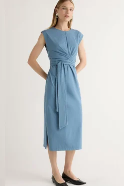 Lever Style LLC Fei Tie-Front Organic Cotton Dress< Dresses