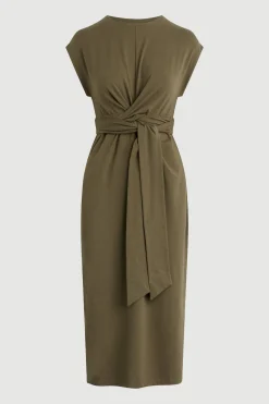 Lever Style LLC Fei Tie-Front Organic Cotton Dress (Petite)< Dresses