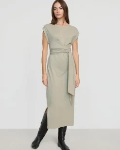 UBASE INTERNATIONAL, INC. Fei Tie-Front Organic Cotton Dress< Dresses