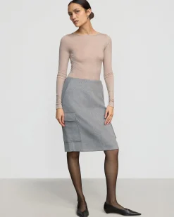 Hua Shang Group (H.K.) Ltd Felicia Wool Utility Midi Skirt< Skirts