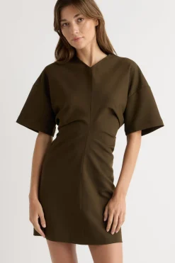 Hua Jia Fiore Ruched V-Neck Mini Dress< Dresses