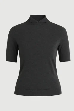 Brilliant Wise Corporation Limited Gia Cotton-Silk Turtleneck Knit Top< Sweaters|Tops