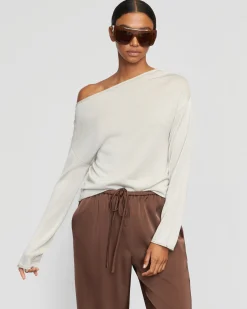 Brilliant Wise Corporation Limited Hachi Tencel-Wool Off-Shoulder Sweater< Sweaters