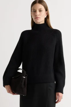 Brilliant Wise Corporation Limited Hadeel Organic Cotton-Wool Mock-Neck Sweater< Sweaters