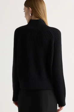 Brilliant Wise Corporation Limited Hadeel Organic Cotton-Wool Mock-Neck Sweater< Sweaters