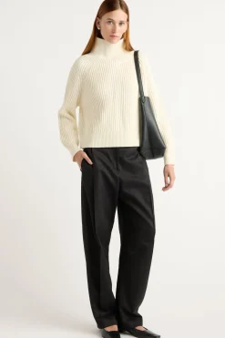 Brilliant Wise Corporation Limited Hadeel Organic Cotton-Wool Mock-Neck Sweater< Sweaters