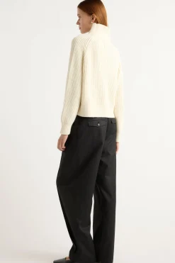 Brilliant Wise Corporation Limited Hadeel Organic Cotton-Wool Mock-Neck Sweater< Sweaters