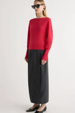 Brilliant Wise Corporation Limited Hanli Cotton-Silk Boat-Neck Sweater< Sweaters