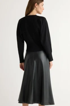 Hua Jia Harley A-Line Vegan Leather Skirt< Skirts