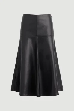 Hua Jia Harley A-Line Vegan Leather Skirt< Skirts