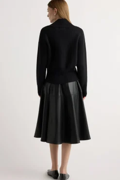 Hua Jia Harlow Vegan Leather Flare Skirt< Skirts