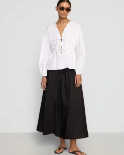 Fashion Apparels Hira Tie-Front Organic Cotton Blouse< Tops