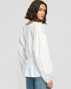 Fashion Apparels Hira Tie-Front Organic Cotton Blouse< Tops
