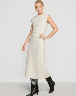 Hua Jia Iman Split-Hem Cotton Twill Dress< Dresses