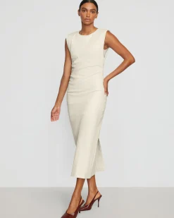 Hua Jia Iman Split-Hem Cotton Twill Dress< Dresses