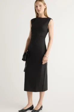 Hua Jia Inari Cotton Twill Boat-Neck Dress< Dresses