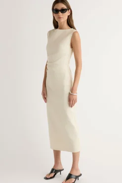 Hua Jia Inari Cotton Twill Boat-Neck Dress< Dresses