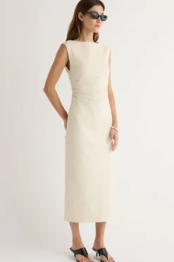 Hua Jia Inari Cotton Twill Boat-Neck Dress< Dresses
