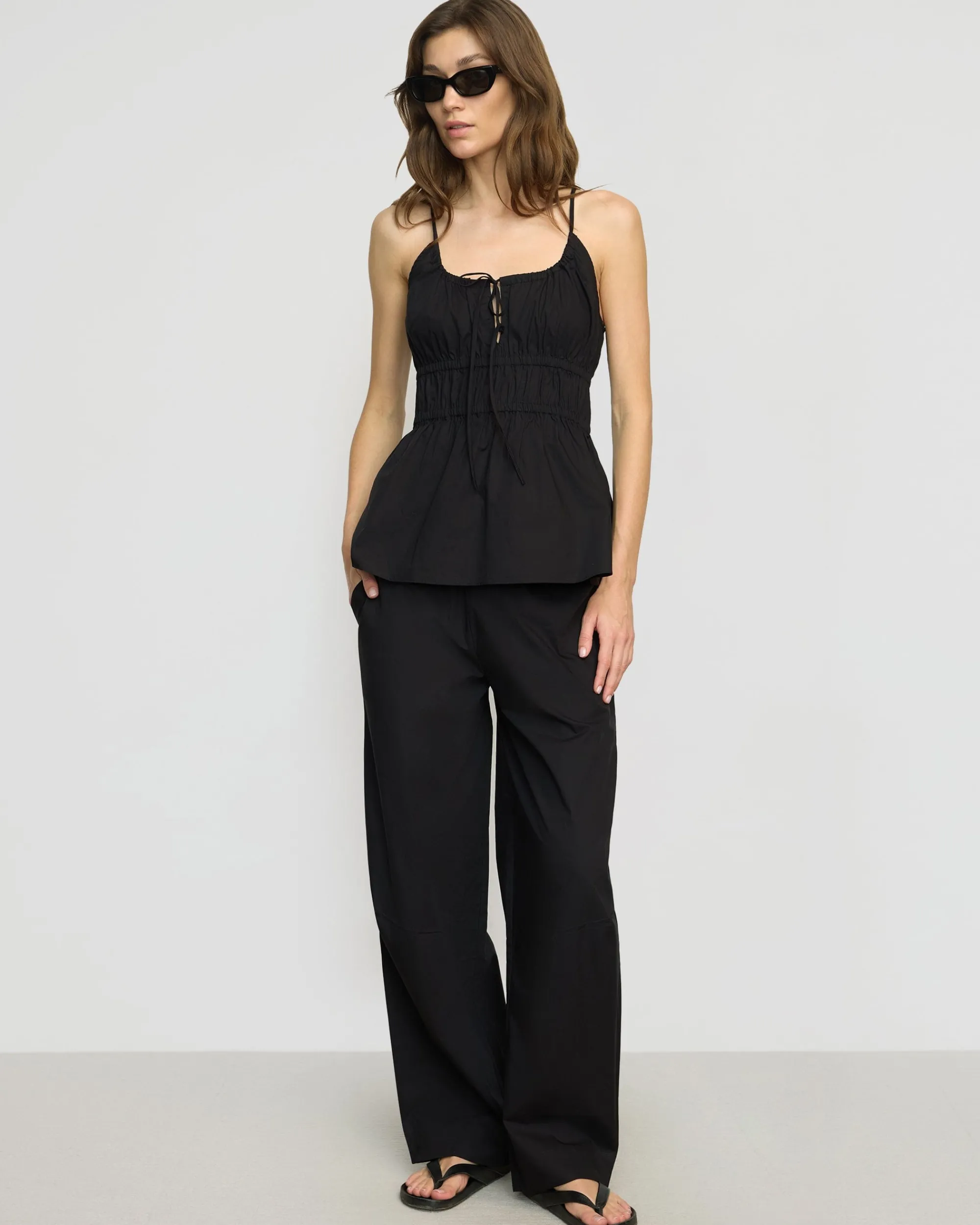 Fashion Apparels Jamila Organic Cotton Ruched Cami< Tops