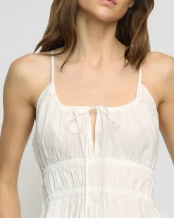 Fashion Apparels Jamila Organic Cotton Semi-Sheer Ruched Cami< Tops