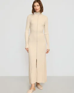Expert Group Limited Janne Ribbed Two-Way Zip Sweater Dress< Dresses