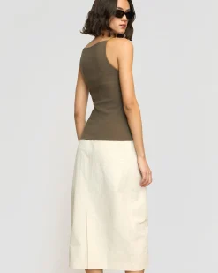 Hua Jia Jarmaine Back-Slit Barrel Skirt< Skirts