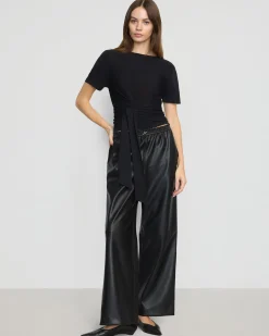 Brilliant Wise Corporation Limited Jude Cropped Tie-Front Top< Sweaters|Tops