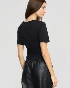 Brilliant Wise Corporation Limited Jude Cropped Tie-Front Top< Sweaters|Tops