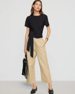 Brilliant Wise Corporation Limited Jude Cropped Tie-Front Top< Sweaters|Tops