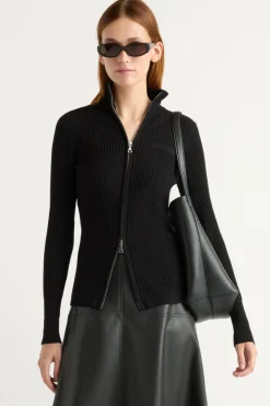 Expert Group Limited Kaine Ribbed Two-Way Zip Sweater< Sweaters