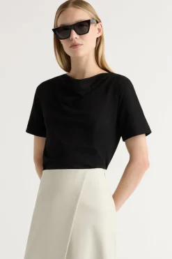 Asia Consultancy Co., Ltd Kendra Organic Cotton Cowl-Neck Tee< Tees|Tops
