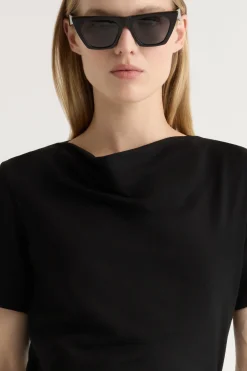 Asia Consultancy Co., Ltd Kendra Organic Cotton Cowl-Neck Tee< Tees|Tops