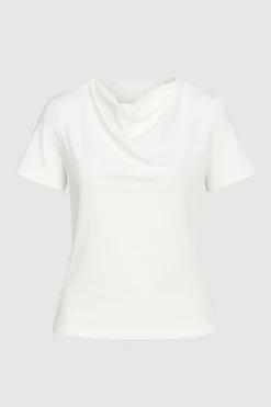 Asia Consultancy Co., Ltd Kendra Organic Cotton Cowl-Neck Tee< Tees|Tops