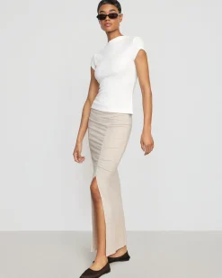 Hua Shang Group (H.K.) Ltd Kiki Ruched Side-Slit Midi Skirt< Skirts