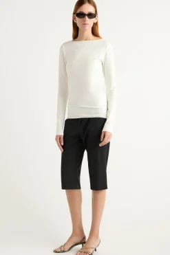 Asia Consultancy Co., Ltd Lainey Organic Cotton Slit-Neck Tee< Tops|Tees